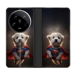 Housse cuir portefeuille Pour Xiaomi 14 Ultra Animal Super Chien