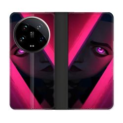 Housse cuir portefeuille Pour Xiaomi 14 Ultra Arcane Jinx Rose