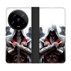 Housse cuir portefeuille Pour Xiaomi 14 Ultra Assassin Creed Mask