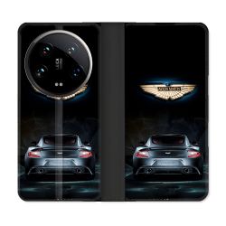 Housse cuir portefeuille Pour Xiaomi 14 Ultra Aston Martin