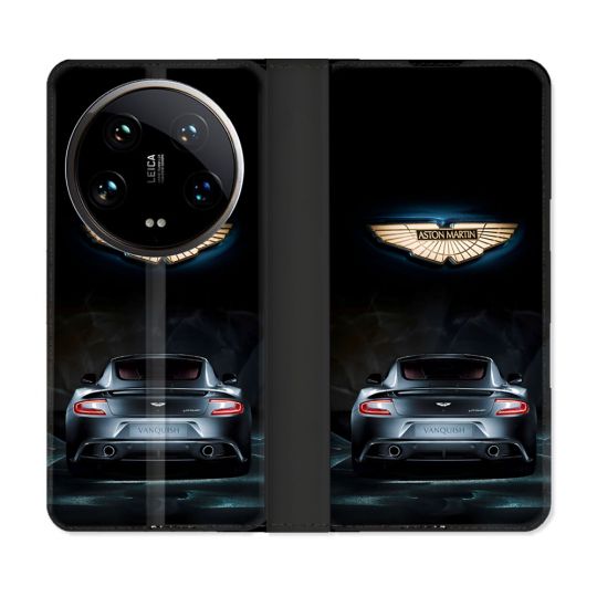 Housse cuir portefeuille Pour Xiaomi 14 Ultra Aston Martin