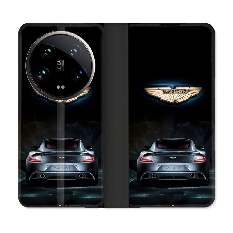 Housse cuir portefeuille Pour Xiaomi 14 Ultra Aston Martin