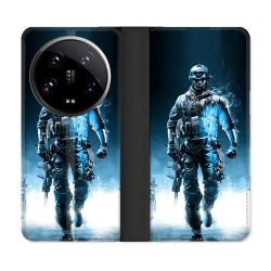 Housse cuir portefeuille Pour Xiaomi 14 Ultra Call Of Duty Guerrier