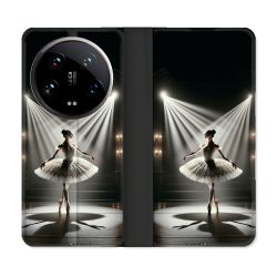 Housse cuir portefeuille Pour Xiaomi 14 Ultra Danseuse Lumière