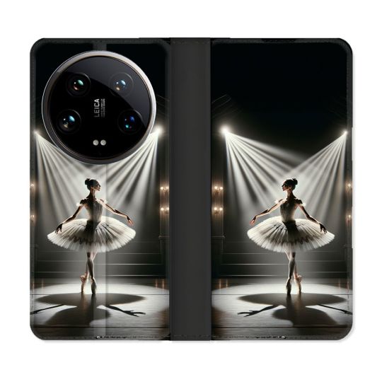 Housse cuir portefeuille Pour Xiaomi 14 Ultra Danseuse Lumière