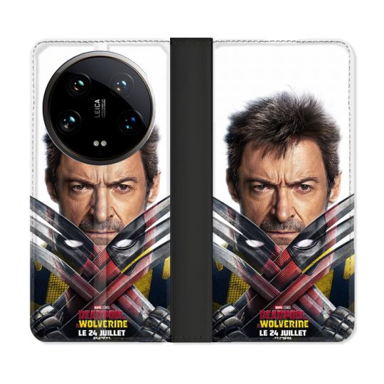 Housse cuir portefeuille Pour Xiaomi 14 Ultra Deadpool Affiche