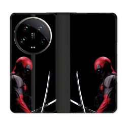 Housse cuir portefeuille Pour Xiaomi 14 Ultra Deadpool Epee