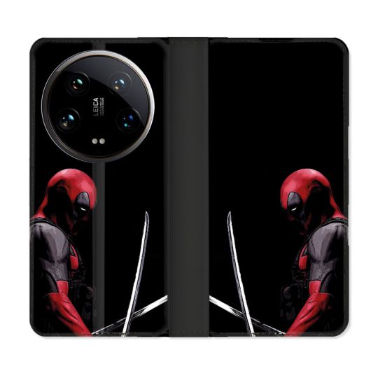Housse cuir portefeuille Pour Xiaomi 14 Ultra Deadpool Epee