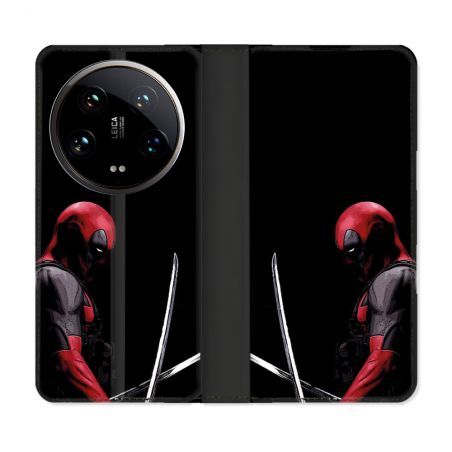 Housse cuir portefeuille Pour Xiaomi 14 Ultra Deadpool Epee