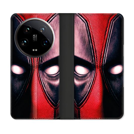 Housse cuir portefeuille Pour Xiaomi 14 Ultra Deadpool Yeux