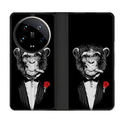 Housse cuir portefeuille Pour Xiaomi 14 Ultra Decale Singe Mafia