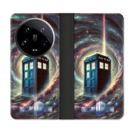 Housse cuir portefeuille Pour Xiaomi 14 Ultra Dr Who Tardis Univers