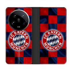 Housse cuir portefeuille Pour Xiaomi 14 Ultra Foot Bayern Munich Carreaux