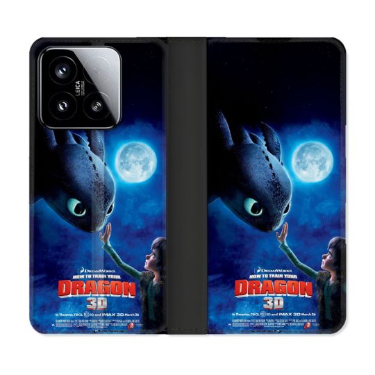 Housse cuir portefeuille Pour Xiaomi 15 Dragons Affiche