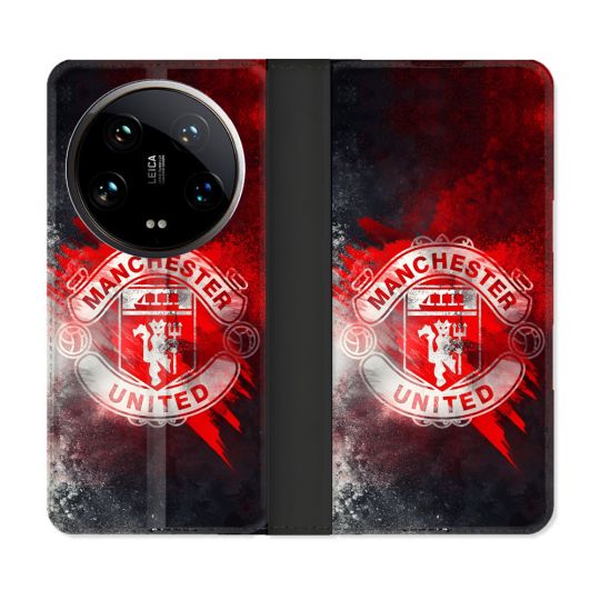 Housse cuir portefeuille Pour Xiaomi 14 Ultra Foot Manchester United