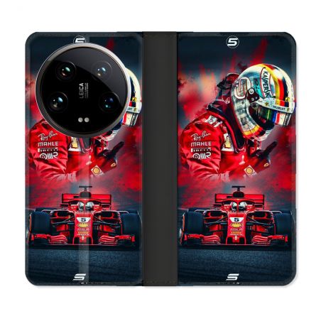 Housse cuir portefeuille Pour Xiaomi 14 Ultra Formule 1 F1 Ferrari