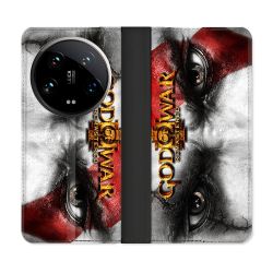 Housse cuir portefeuille Pour Xiaomi 14 Ultra God Of War GOW