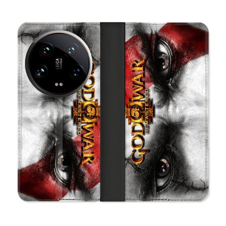 Housse cuir portefeuille Pour Xiaomi 14 Ultra God Of War GOW