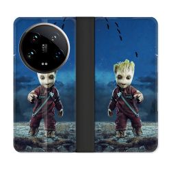 Housse cuir portefeuille Pour Xiaomi 14 Ultra Groot Bleu