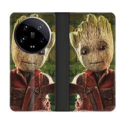 Housse cuir portefeuille Pour Xiaomi 14 Ultra Groot Vert