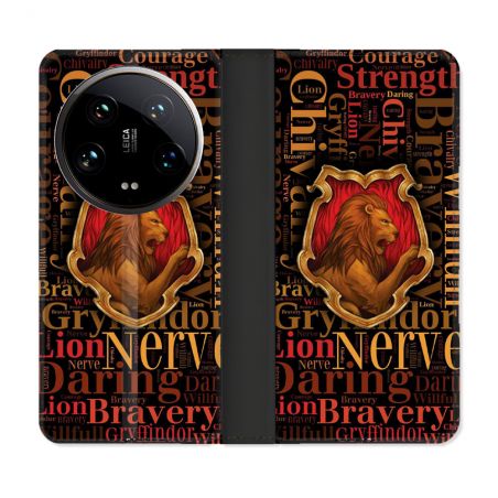 Housse cuir portefeuille Pour Xiaomi 14 Ultra Harry Potter Griffondor