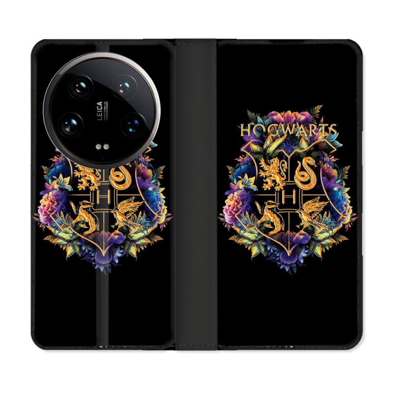 Housse cuir portefeuille Pour Xiaomi 14 Ultra Harry Potter Hogwarts