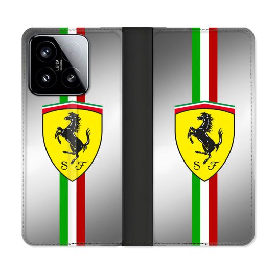 Housse cuir portefeuille Pour Xiaomi 15 Ferrari Ligne