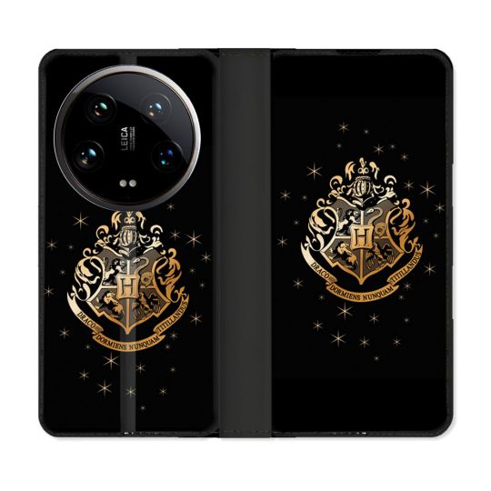 Housse cuir portefeuille Pour Xiaomi 14 Ultra Harry Potter Poudlard