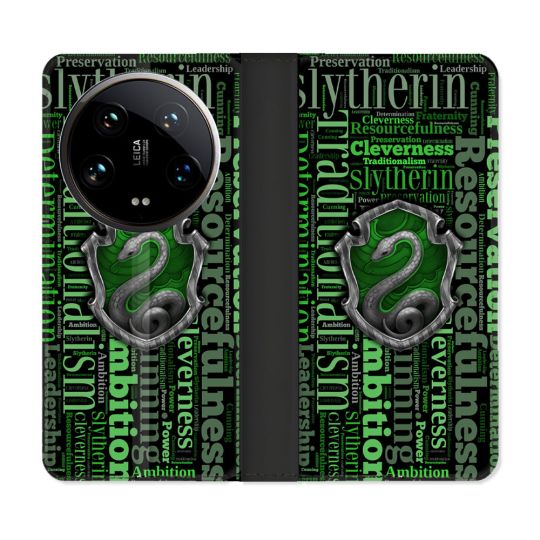 Housse cuir portefeuille Pour Xiaomi 14 Ultra Harry Potter Serpentar