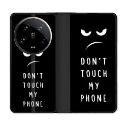 Housse cuir portefeuille Pour Xiaomi 14 Ultra Humour Don't Touch