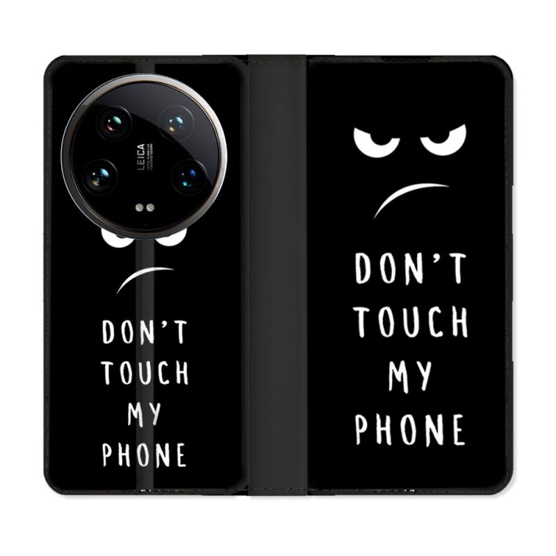 Housse cuir portefeuille Pour Xiaomi 14 Ultra Humour Don't Touch