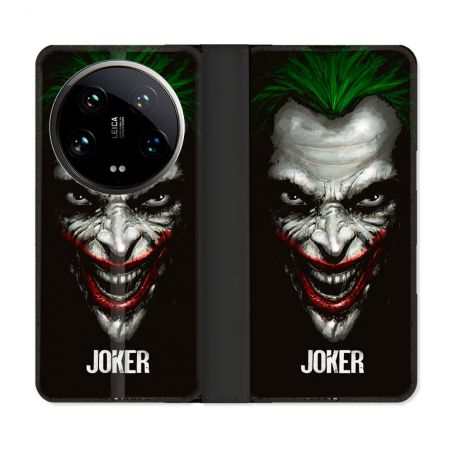 Housse cuir portefeuille Pour Xiaomi 14 Ultra Joker Noir