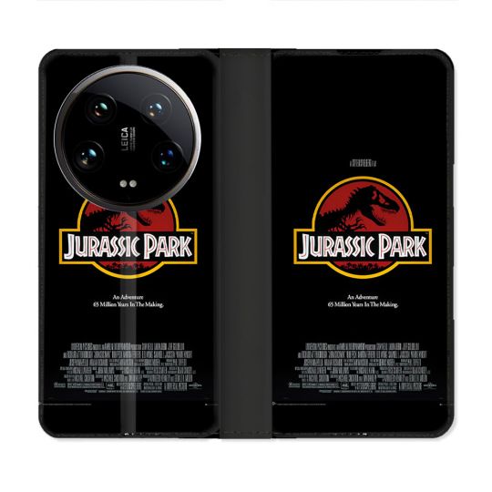 Housse cuir portefeuille Pour Xiaomi 14 Ultra Jurassic Park Affiche