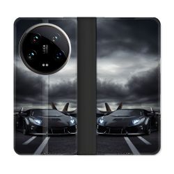 Housse cuir portefeuille Pour Xiaomi 14 Ultra Lamborghini Avion