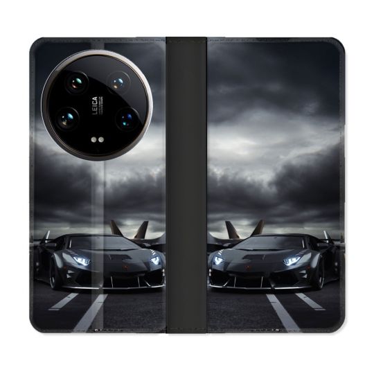 Housse cuir portefeuille Pour Xiaomi 14 Ultra Lamborghini Avion