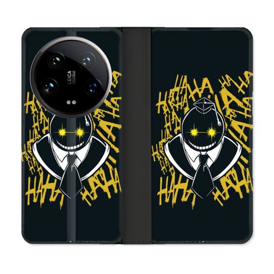 Housse cuir portefeuille Pour Xiaomi 14 Ultra Manga Assassination Classroom Kuro Noir