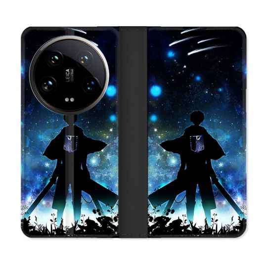 Housse cuir portefeuille Pour Xiaomi 14 Ultra Manga Attaque Titans Levi