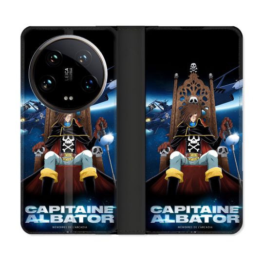 Housse cuir portefeuille Pour Xiaomi 14 Ultra Manga Capitaine Albator