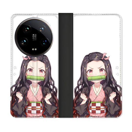 Housse cuir portefeuille Pour Xiaomi 14 Ultra Manga Demon Slayer Nezuko