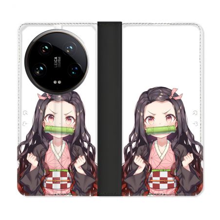 Housse cuir portefeuille Pour Xiaomi 14 Ultra Manga Demon Slayer Nezuko