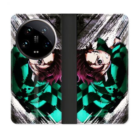 Housse cuir portefeuille Pour Xiaomi 14 Ultra Manga Demon Slayer Tanjiro