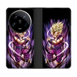 Housse cuir portefeuille Pour Xiaomi 14 Ultra Manga Dragon Ball Sangohan Violet