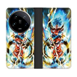 Housse cuir portefeuille Pour Xiaomi 14 Ultra Manga Dragon Ball Sangoku Blanc