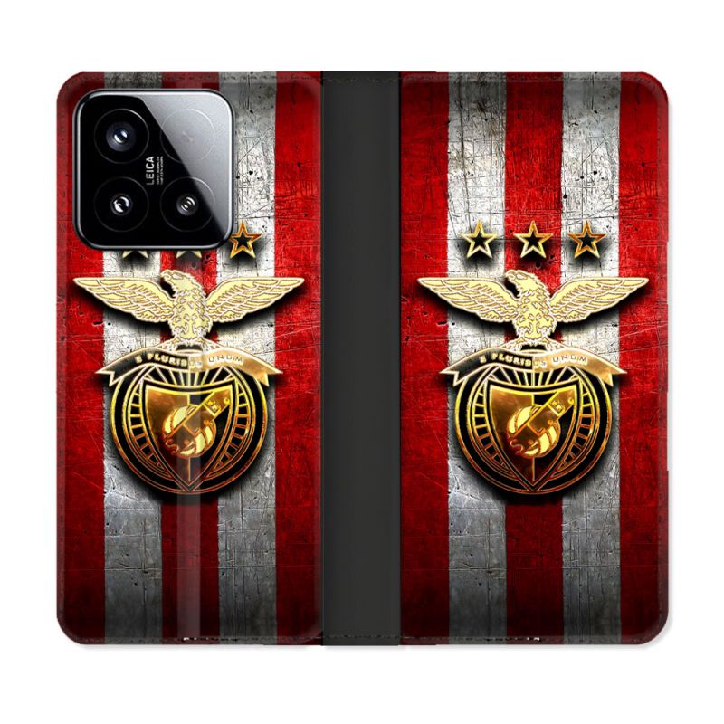 Housse cuir portefeuille Pour Xiaomi 15 Foot Benfica