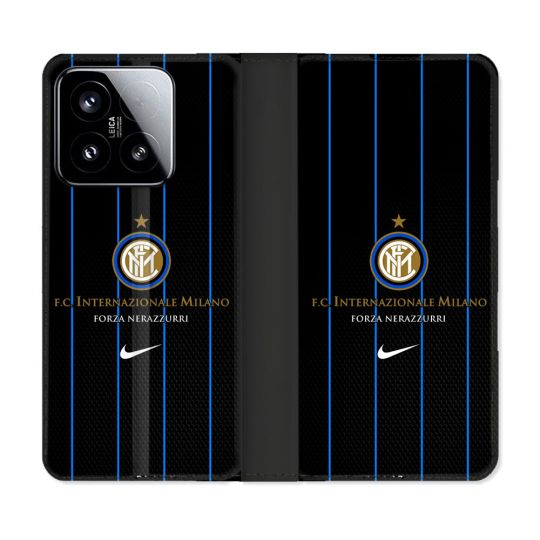 Housse cuir portefeuille Pour Xiaomi 15 Foot Inter Milan
