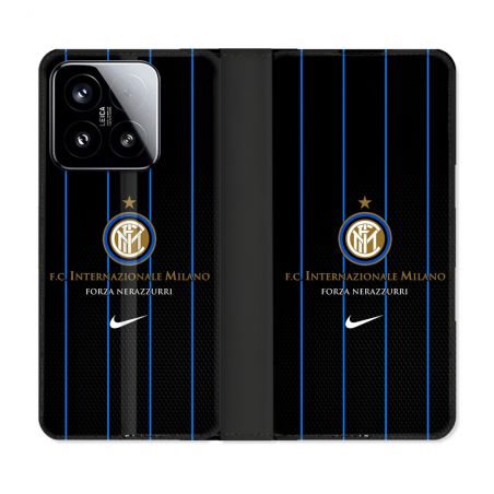 Housse cuir portefeuille Pour Xiaomi 15 Foot Inter Milan