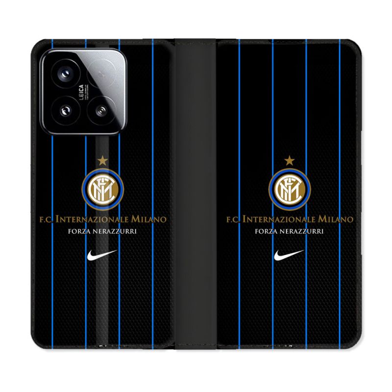 Housse cuir portefeuille Pour Xiaomi 15 Foot Inter Milan