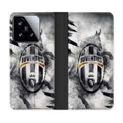 Housse cuir portefeuille Pour Xiaomi 15 Foot Juventus Turin