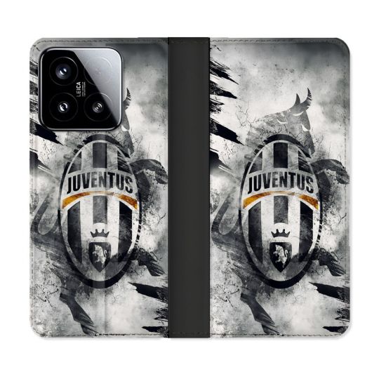 Housse cuir portefeuille Pour Xiaomi 15 Foot Juventus Turin