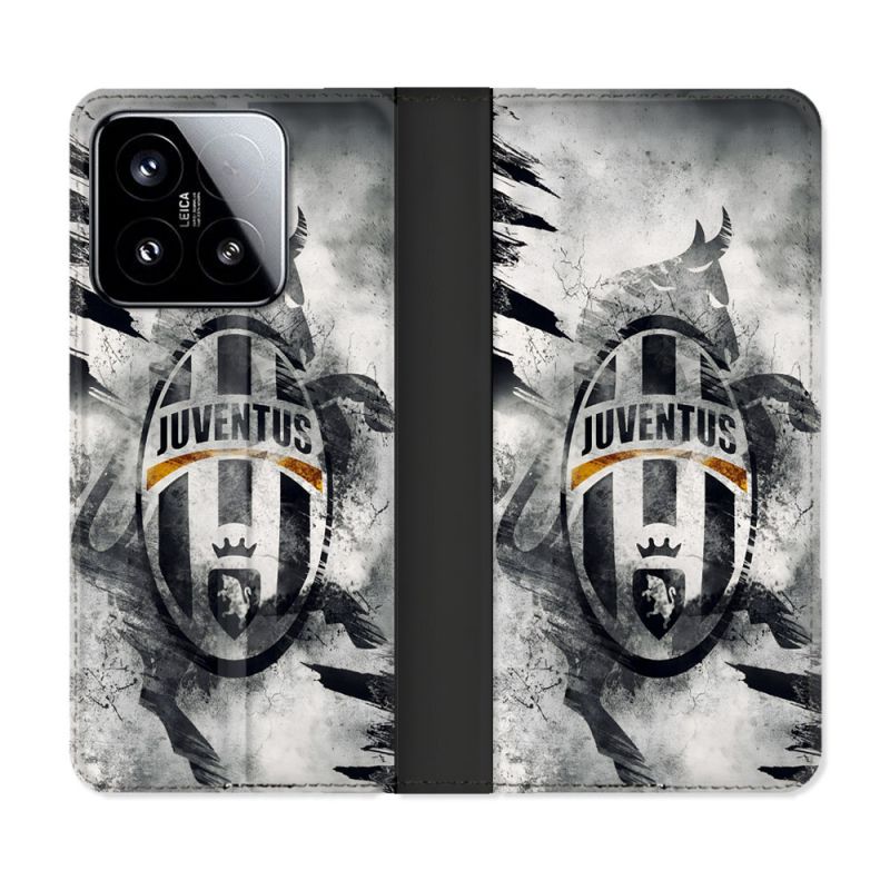Housse cuir portefeuille Pour Xiaomi 15 Foot Juventus Turin